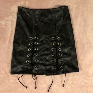 Faux leather skirt